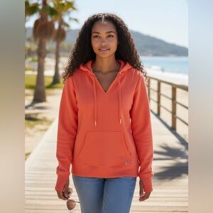 NWOT Lily Pulitzer 100% Cotton French Terry Hoodie - Size Small - Coral Pink